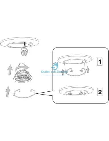 Ideal Lux 083117 Jazz feste Einbauleuchte weiß